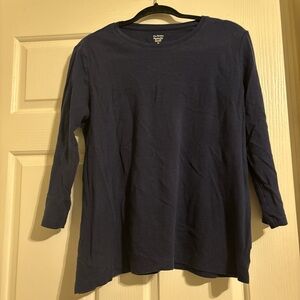 Kim Rogers Navy Crewneck Long Sleeve Top